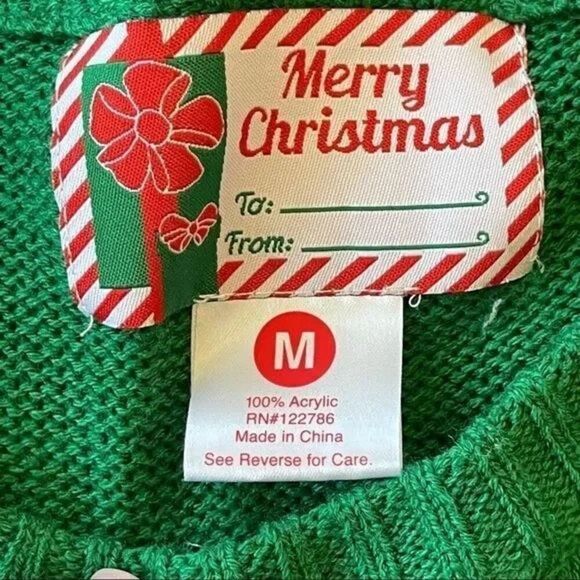 Ugly Christmas Sweater with Fuzzy‎ Reindeer - Picture 2 of 8